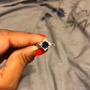 Silver sapphire ring